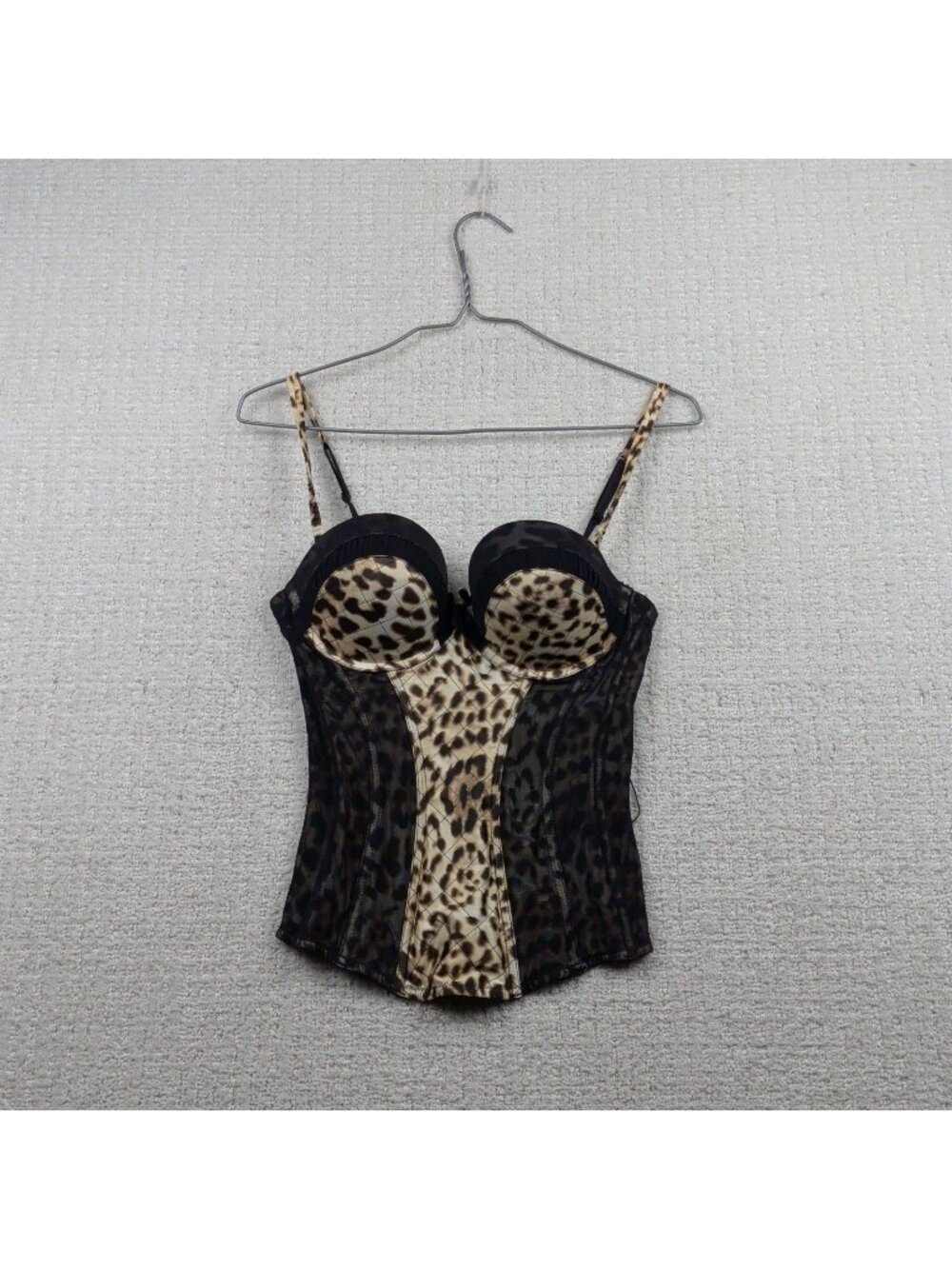 Y2K La Senza Bustier Lingerie Leopard Corset Bra Animal Print Glam Bodycon Read